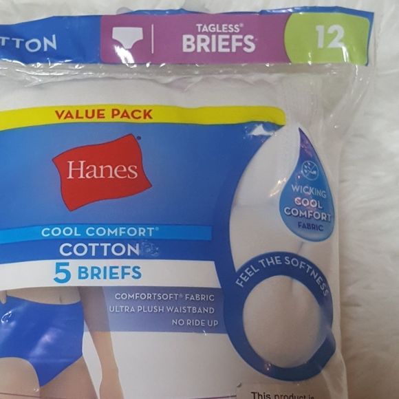 Hanes Underwear Cotton Wicking Cool Comfort Briefs Women’s 12 NEW Tagless - Picture 3 of 3